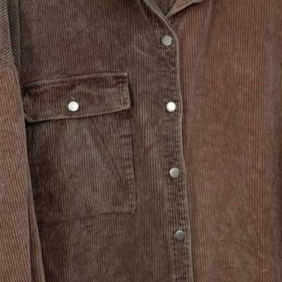 Indie Collection Corduroy Shirt Shacket Men's S Oversized Distressed Raw Edge - Picture 5 of 6